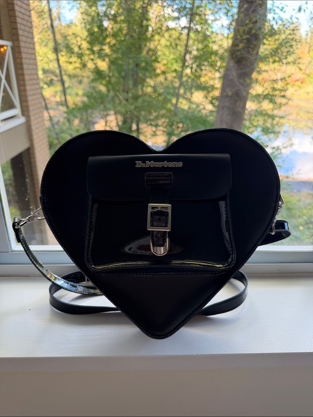 Doc Martens heart shaped bag in black leather